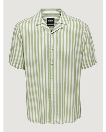 Only & Sons Green Viscose Shortsleeve Shirt