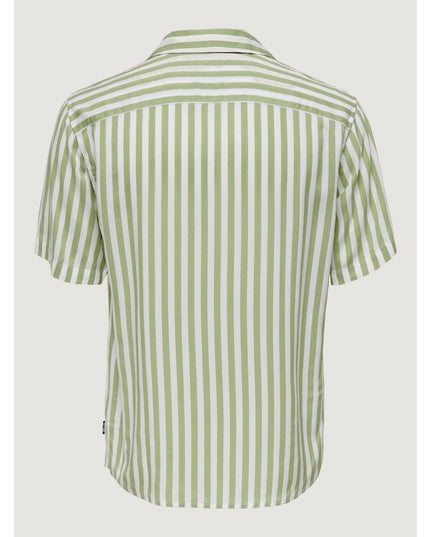 Only & Sons Green Viscose Shortsleeve Shirt