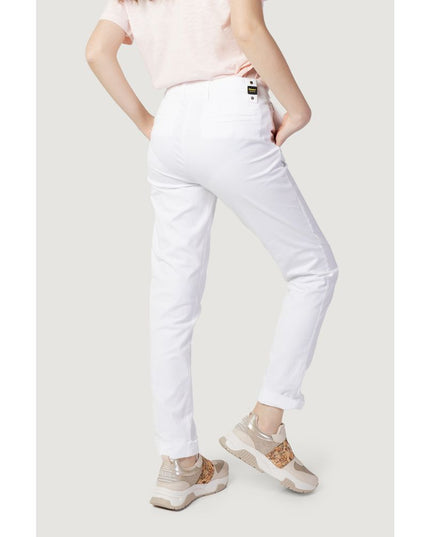 Blauer White Cotton Casual Pants