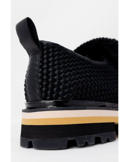 ASH Black Leather Platform Pumps