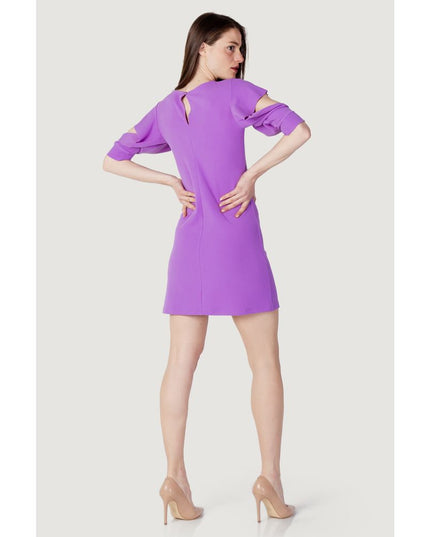 Rinascimento Purple Polyester Midi Dress