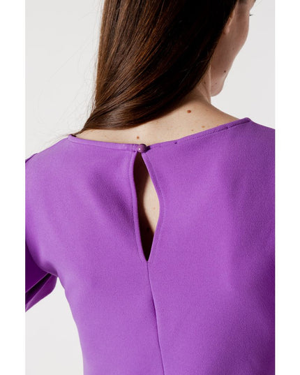 Rinascimento Purple Polyester Midi Dress