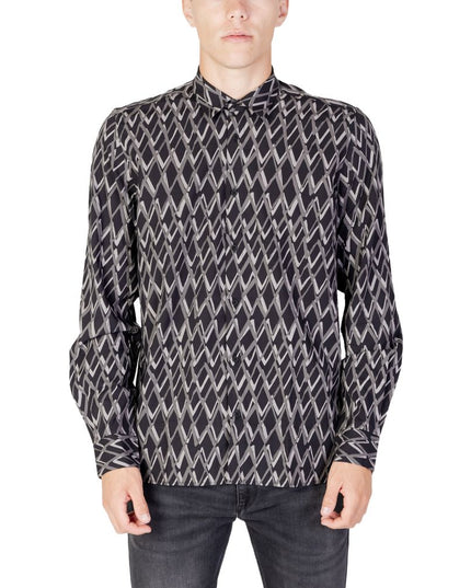 Antony Morato Black Cotton Pattern Shirt