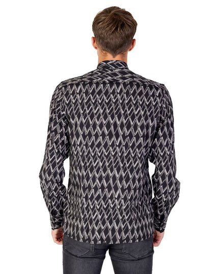 Antony Morato Black Cotton Pattern Shirt
