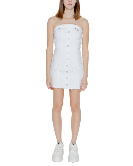 Tommy Hilfiger Jeans White Recycled Cotton Short Dress