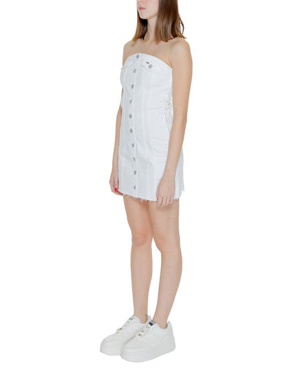 Tommy Hilfiger Jeans White Recycled Cotton Short Dress