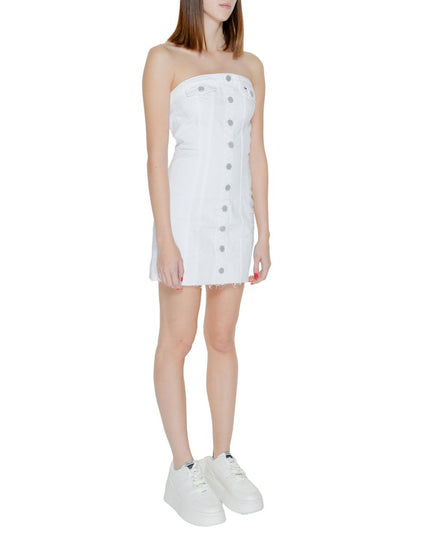Tommy Hilfiger Jeans White Recycled Cotton Short Dress