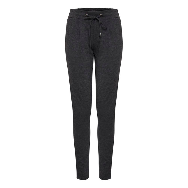 ICHI Gray Polyester Casual Pants