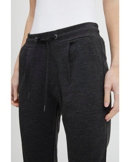 ICHI Gray Polyester Casual Pants