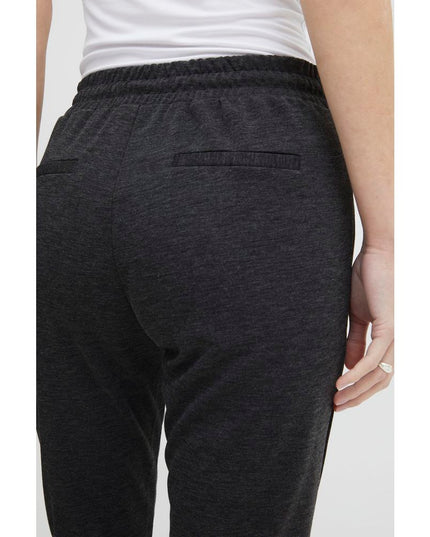 ICHI Gray Polyester Casual Pants