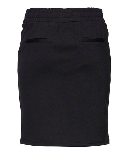ICHI Black Polyester Mini Skirt