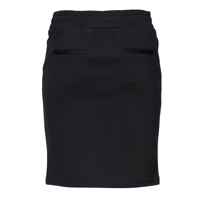 ICHI Black Polyester Mini Skirt