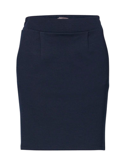 ICHI Blue Polyester Mini Skirt