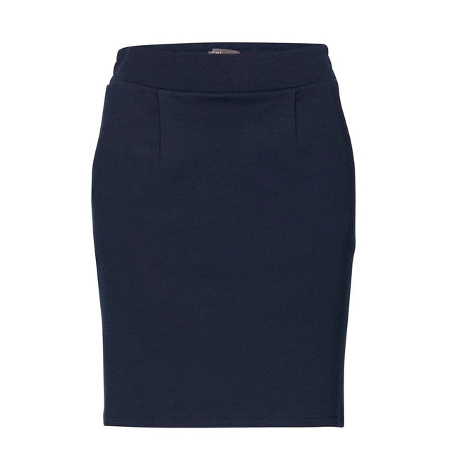 ICHI Blue Polyester Mini Skirt