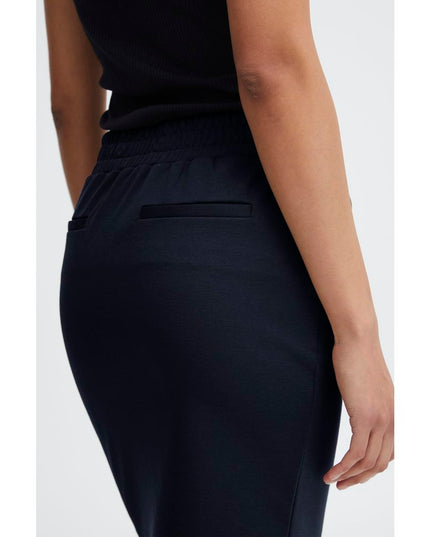 ICHI Blue Polyester Mini Skirt