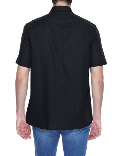 Antony Morato Black Linen Shortsleeve Shirt