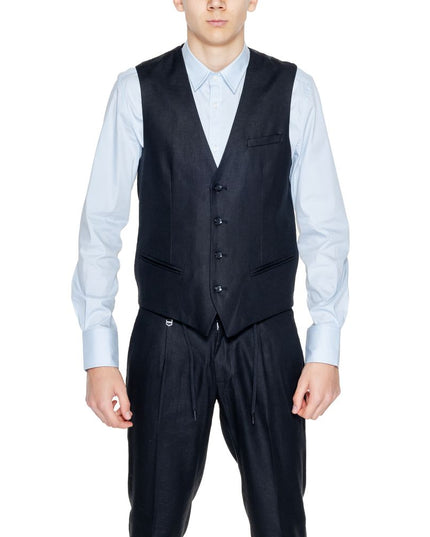 Antony Morato Black Linen Waistcoat