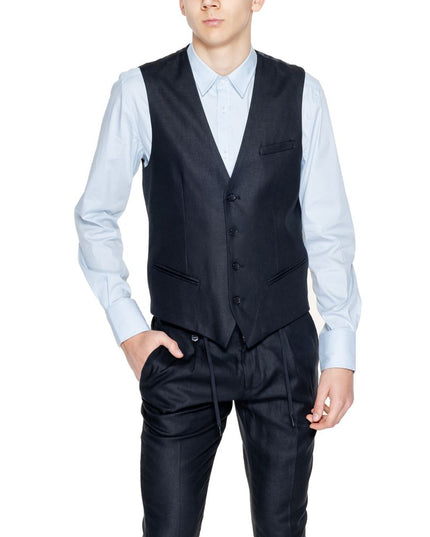 Antony Morato Black Linen Waistcoat