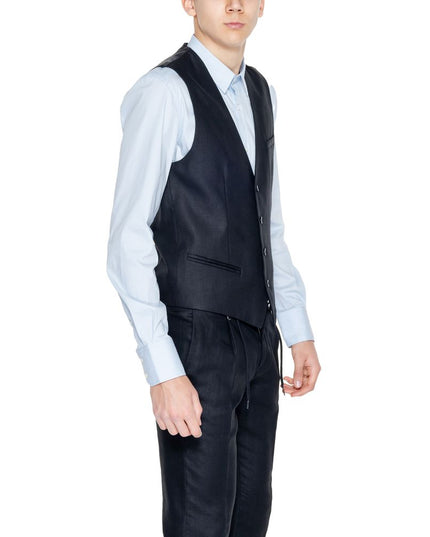 Antony Morato Black Linen Waistcoat