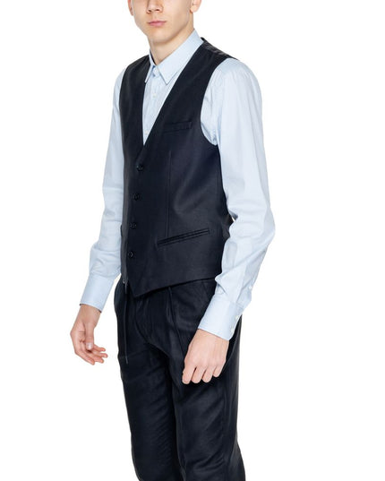 Antony Morato Black Linen Waistcoat