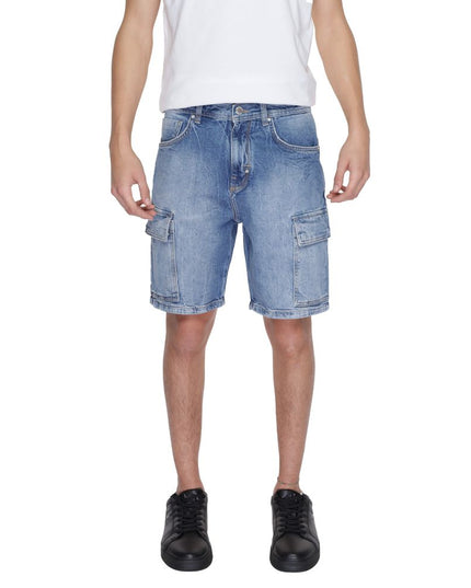 Antony Morato Blue Cotton Bermuda Shorts
