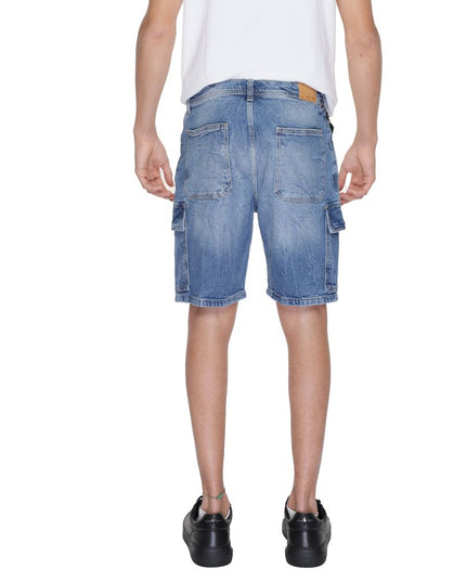 Antony Morato Blue Cotton Bermuda Shorts