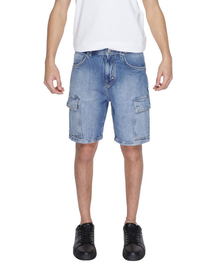 Antony Morato Blue Cotton Bermuda Shorts