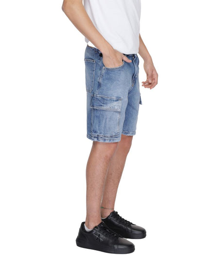 Antony Morato Blue Cotton Bermuda Shorts