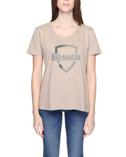 Blauer Beige Cotton T-Shirt