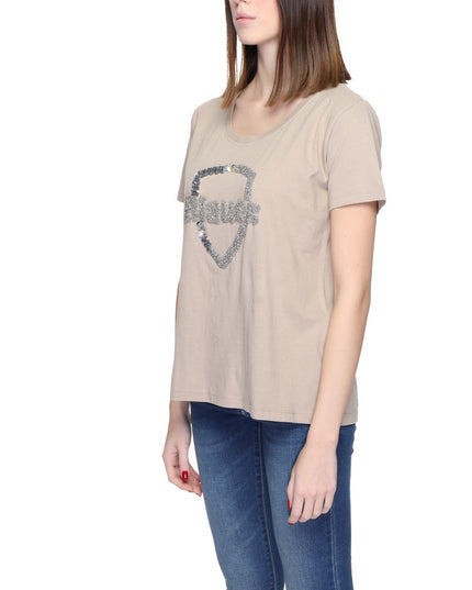 Blauer Beige Cotton T-Shirt