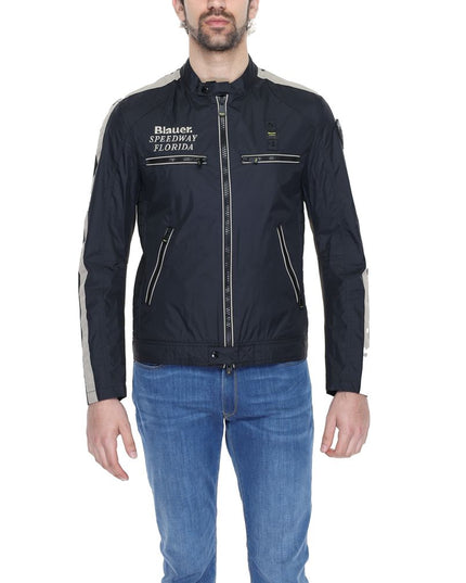 Blauer Black Polyamide Biker Jacket