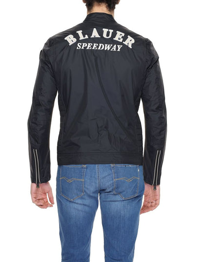 Blauer Black Polyamide Biker Jacket