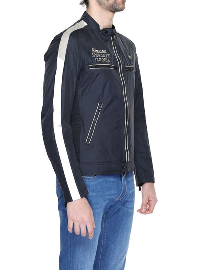 Blauer Black Polyamide Biker Jacket