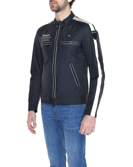 Blauer Black Polyamide Biker Jacket