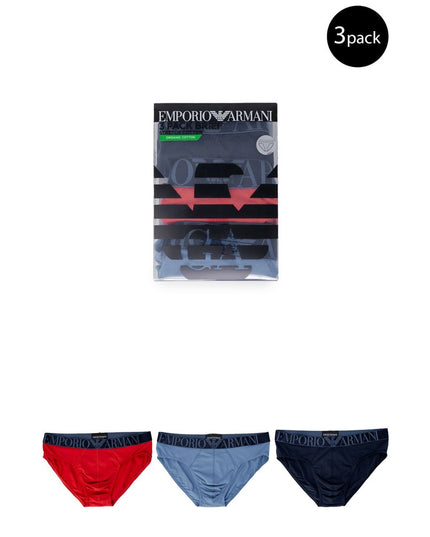 Emporio Armani Underwear Blue Cotton Briefs