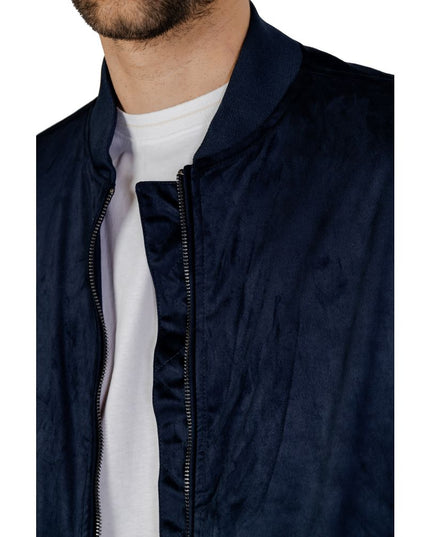 Hamaki-Ho Blue Polyester Bomber