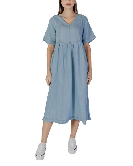 B.Young Light Blue Cotton Long Dress