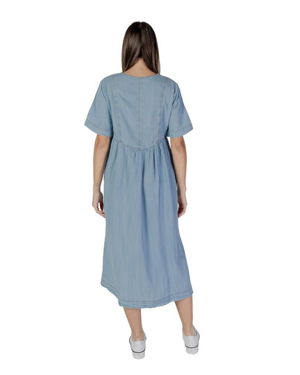B.Young Light Blue Cotton Long Dress