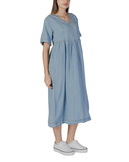 B.Young Light Blue Cotton Long Dress