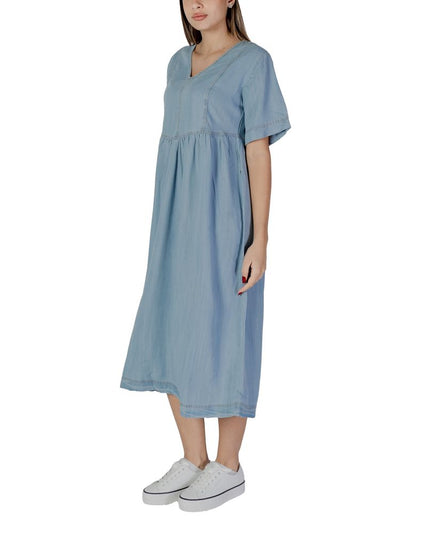 B.Young Light Blue Cotton Long Dress