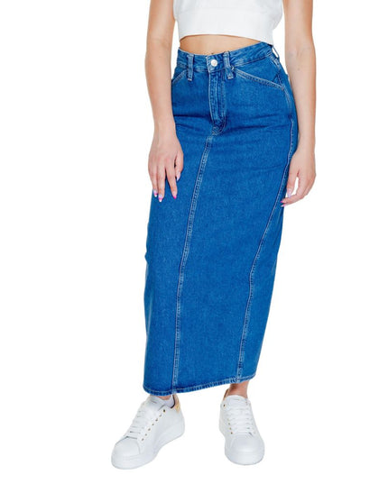 Calvin Klein Jeans Blue Cotton Long Skirt