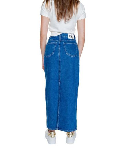 Calvin Klein Jeans Blue Cotton Long Skirt