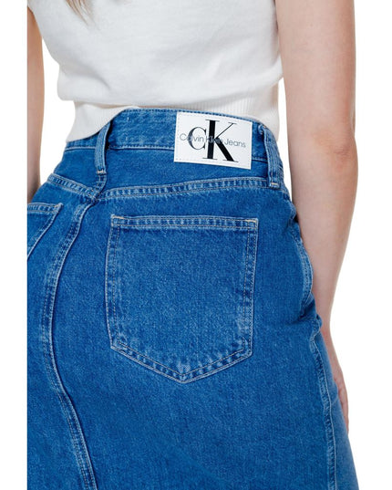 Calvin Klein Jeans Blue Cotton Long Skirt