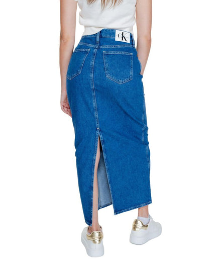 Calvin Klein Jeans Blue Cotton Long Skirt