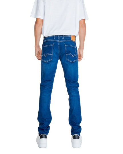 Replay Blue Cotton Relaxed Fit Jeans