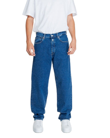 Replay Blue Cotton Relaxed Fit Jeans