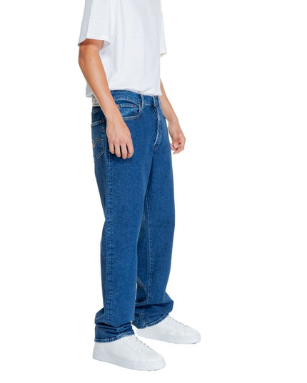 Replay Blue Cotton Relaxed Fit Jeans