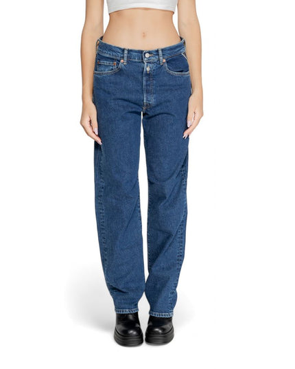 Replay Blue Cotton Mom Jeans