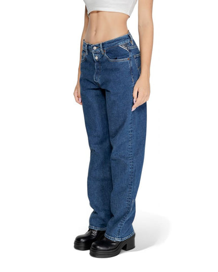 Replay Blue Cotton Mom Jeans