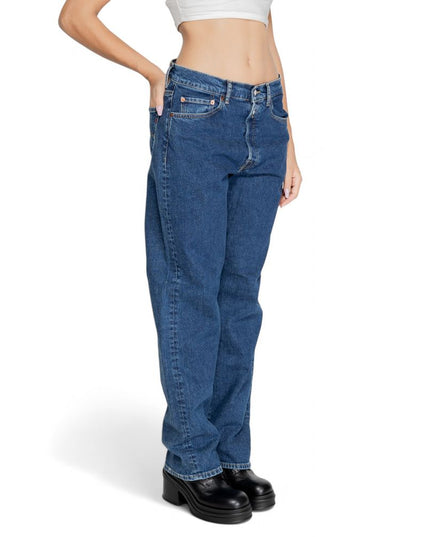 Replay Blue Cotton Mom Jeans